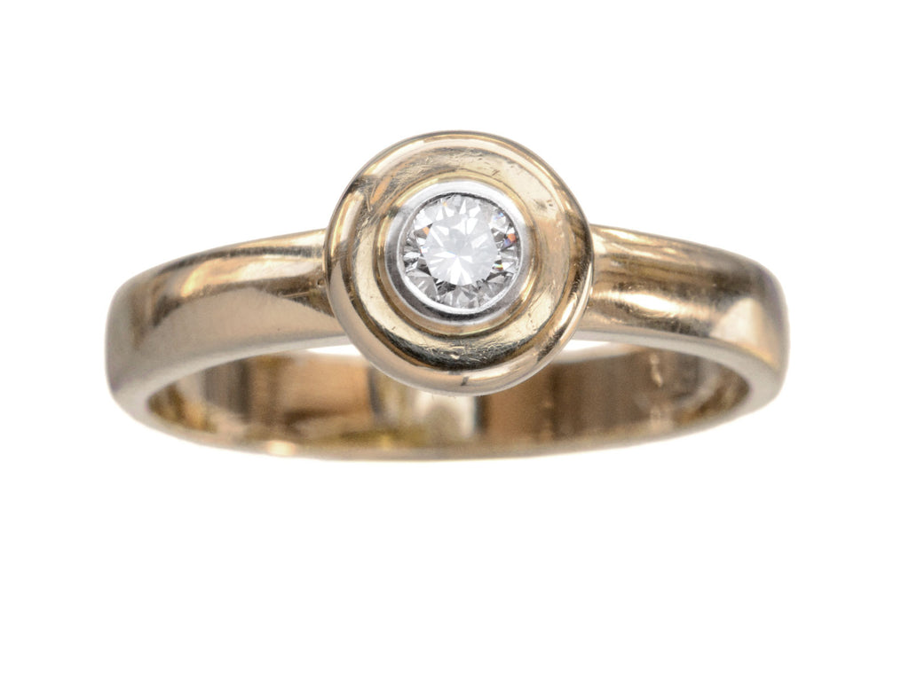 c1960 0.10ct Diamond Bezel Ring (on white background)