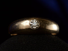 thumbnail of c1890 Flush Set 0.20ct Diamond Ring in Rosy-Yellow Gold (shown on dark background)