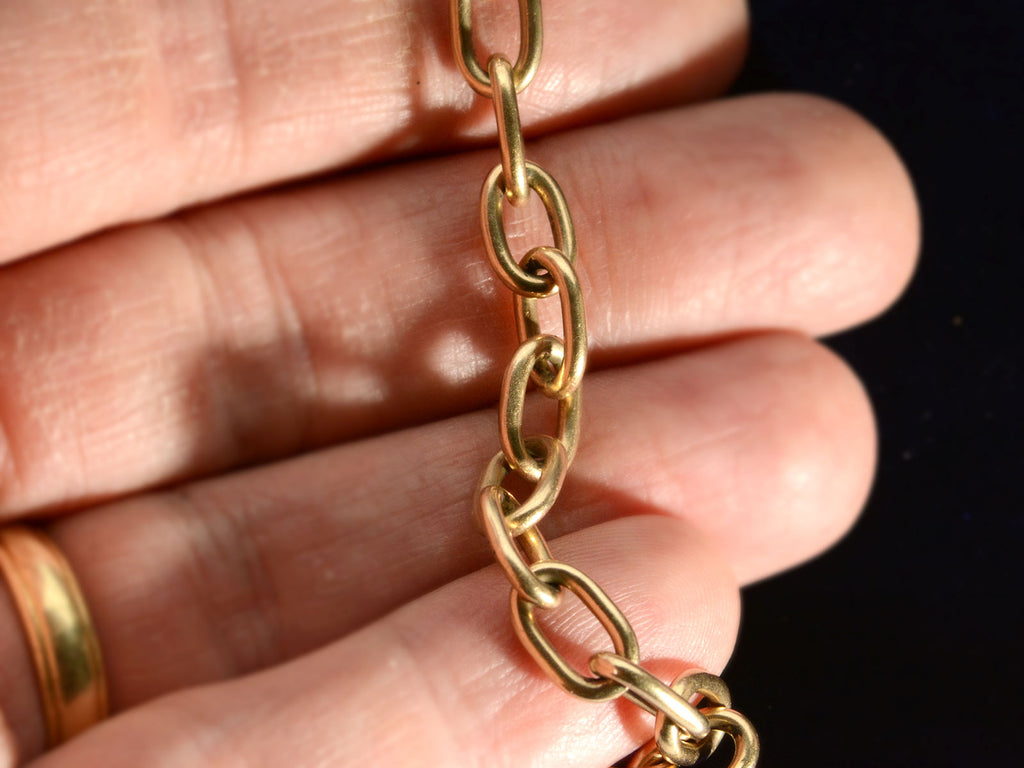 c1950 Chain Link Bracelet (on hand for scale)
