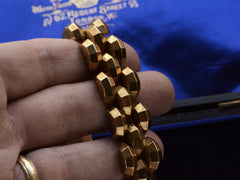 c1950 Faceted 18K Bracelet (on hand for scale)