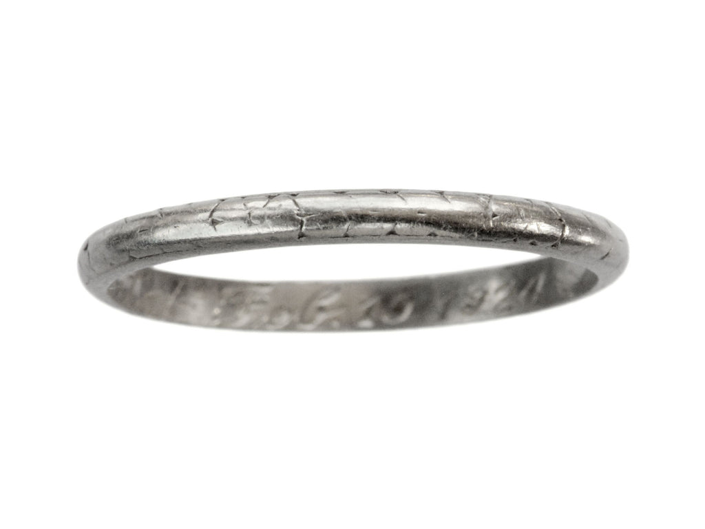 1924 Patterned Platinum Band (shown on white background)