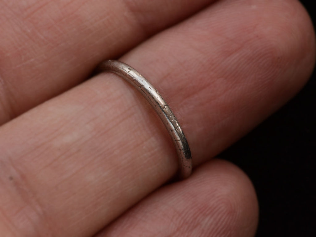 1924 Patterned Platinum Band (shown on finger)