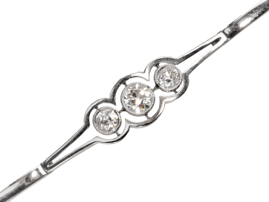 c1910 Three Diamond Bracelet (on white background)