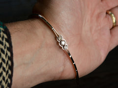 c1910 Three Diamond Bracelet (on wrist for scale)