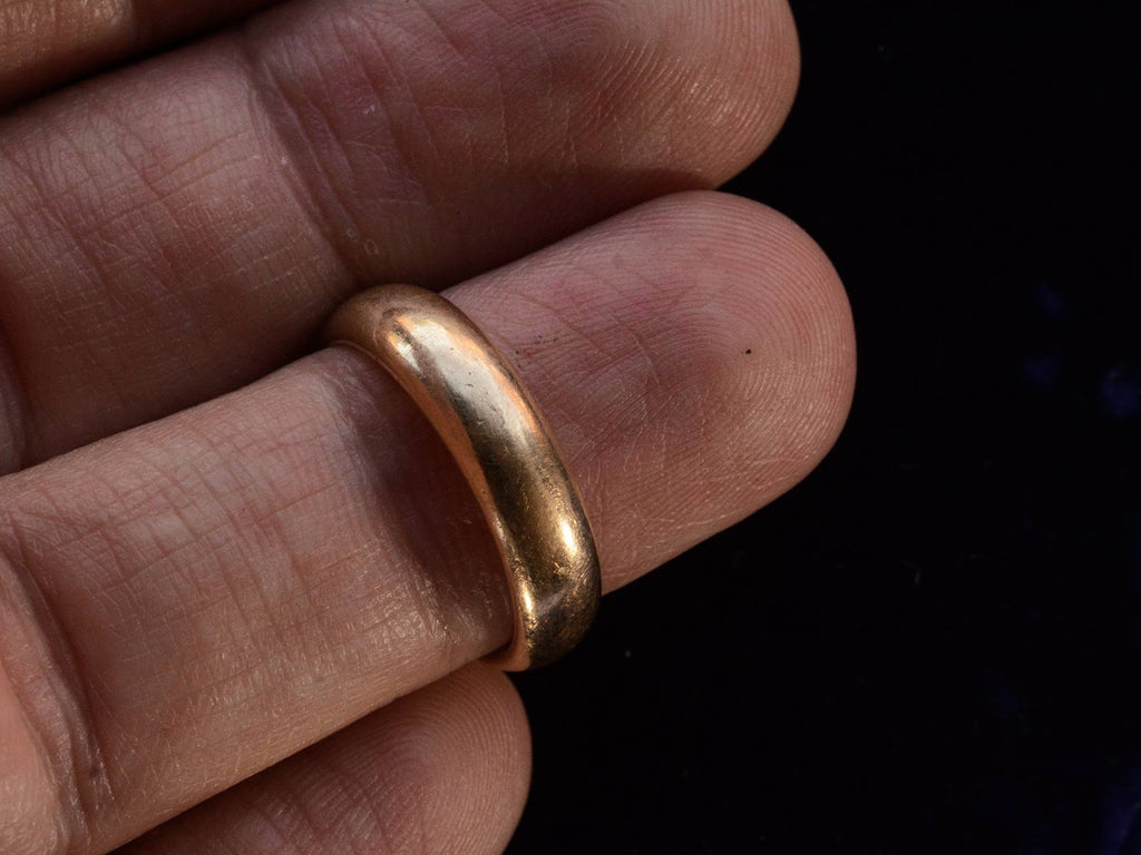 c1900 5.0mm Gold Band (on finger for scale)