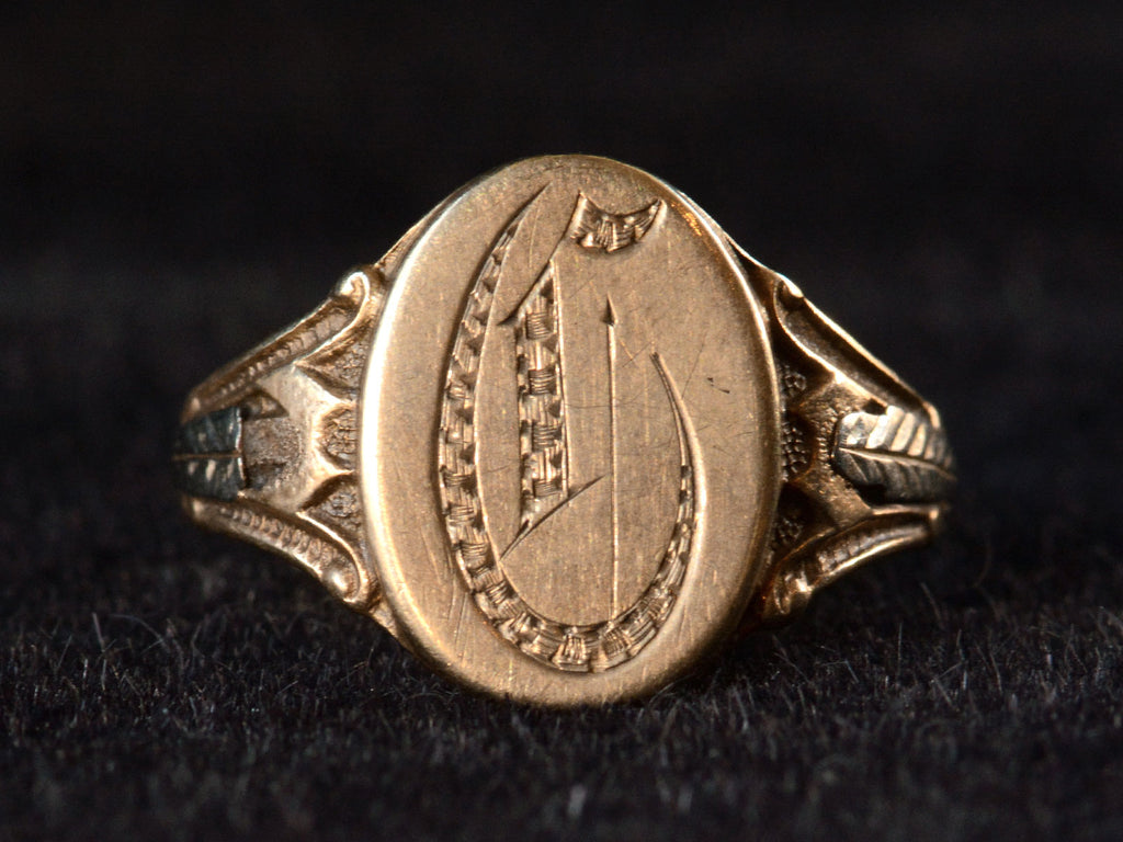 c1920 "C" Signet Ring (detail)