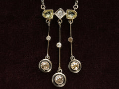 c1900 Arts & Crafts Diamond Necklace (on dark background)