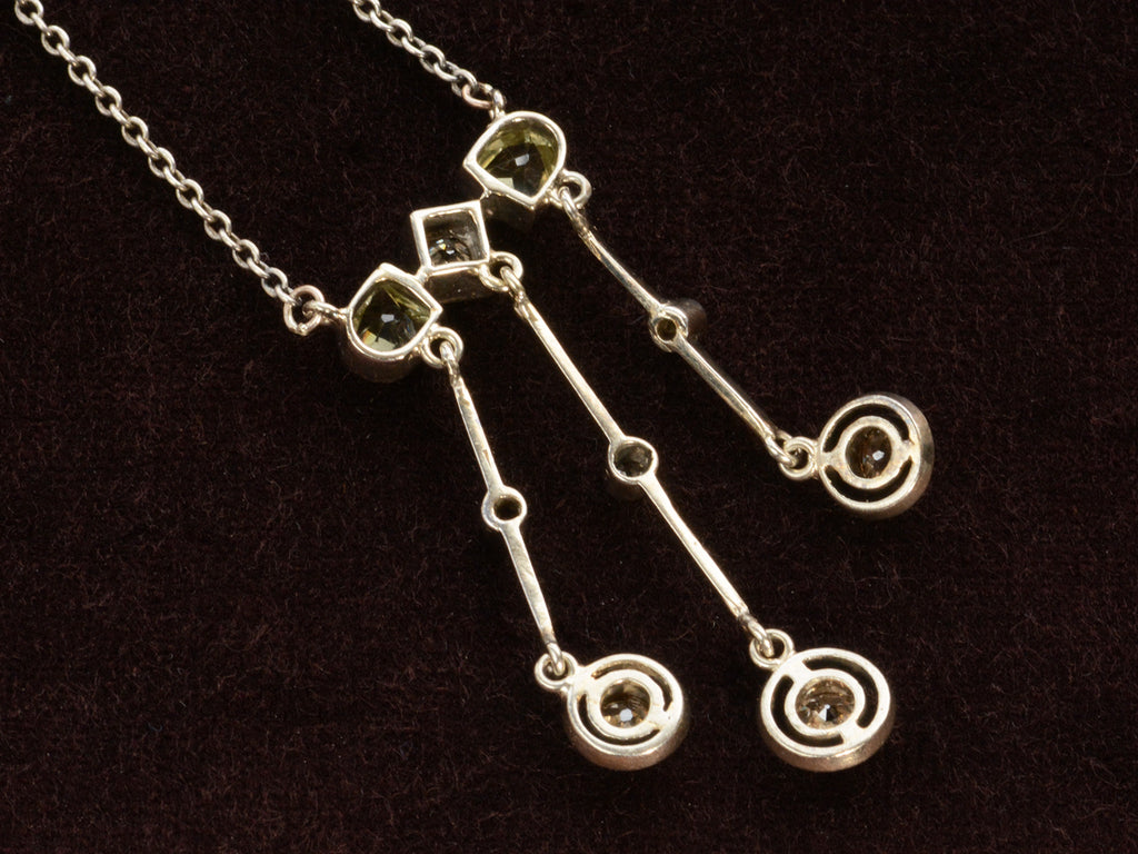 c1900 Arts & Crafts Diamond Necklace (back detail view)