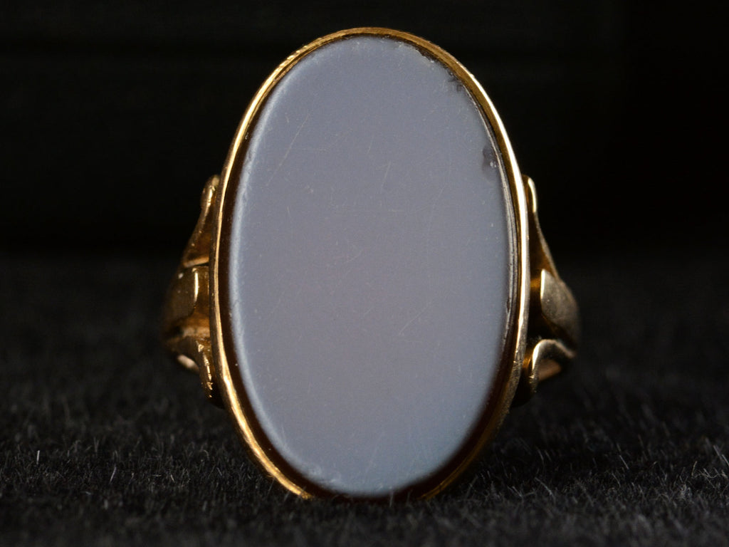 c1890 Blue Agate Signet (on black background)