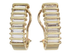 c1980 Diamond Baguette Earrings (on white background)