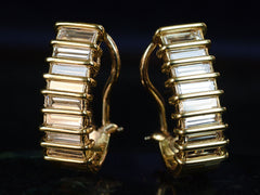 c1980 Diamond Baguette Earrings (on black background)