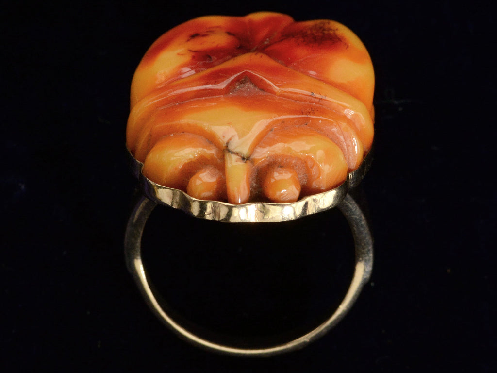 c1940 Bakelite Scarab Ring (profile view)