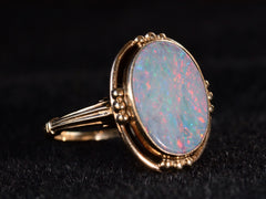 thumbnail of c1930 Black Opal Ring (side view)