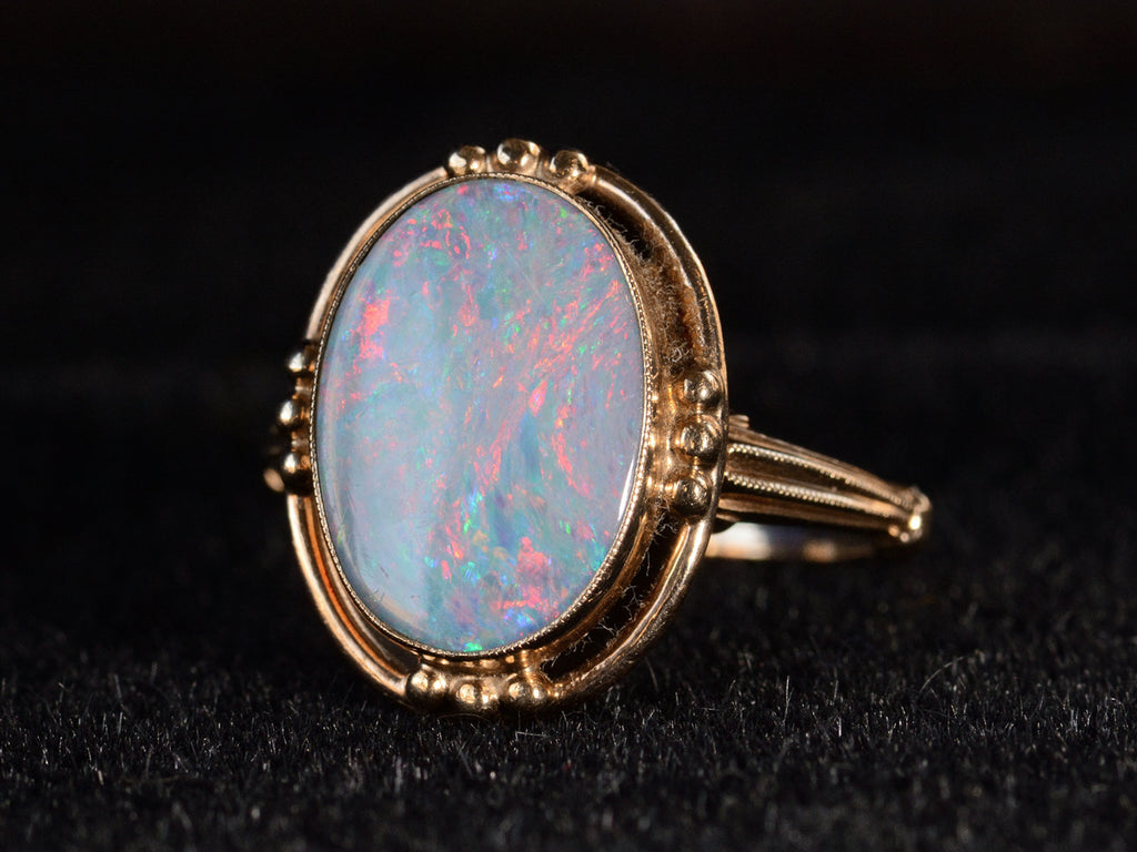 c1930 Black Opal Ring (detail)