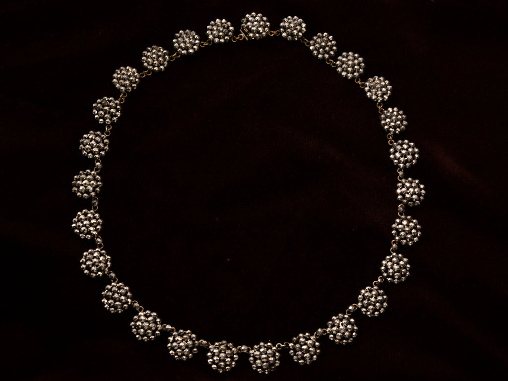 c1850 Cut Steel Necklace (on dark background)