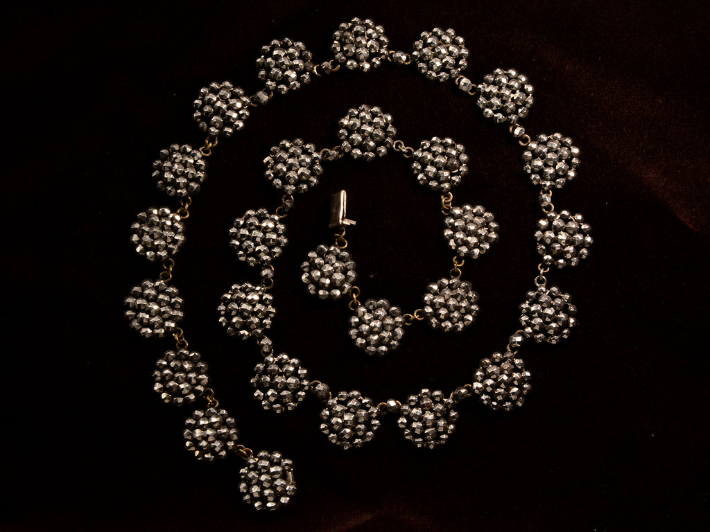 c1850 Cut Steel Necklace (shown open)