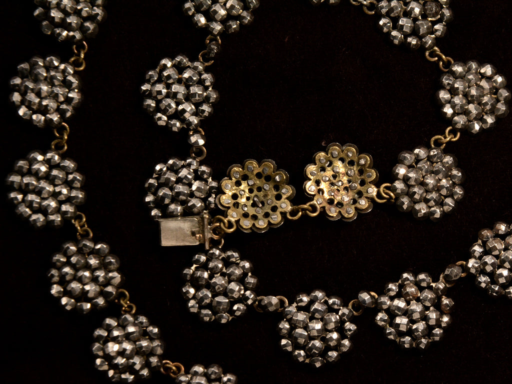 c1850 Cut Steel Necklace (clasp detail view)