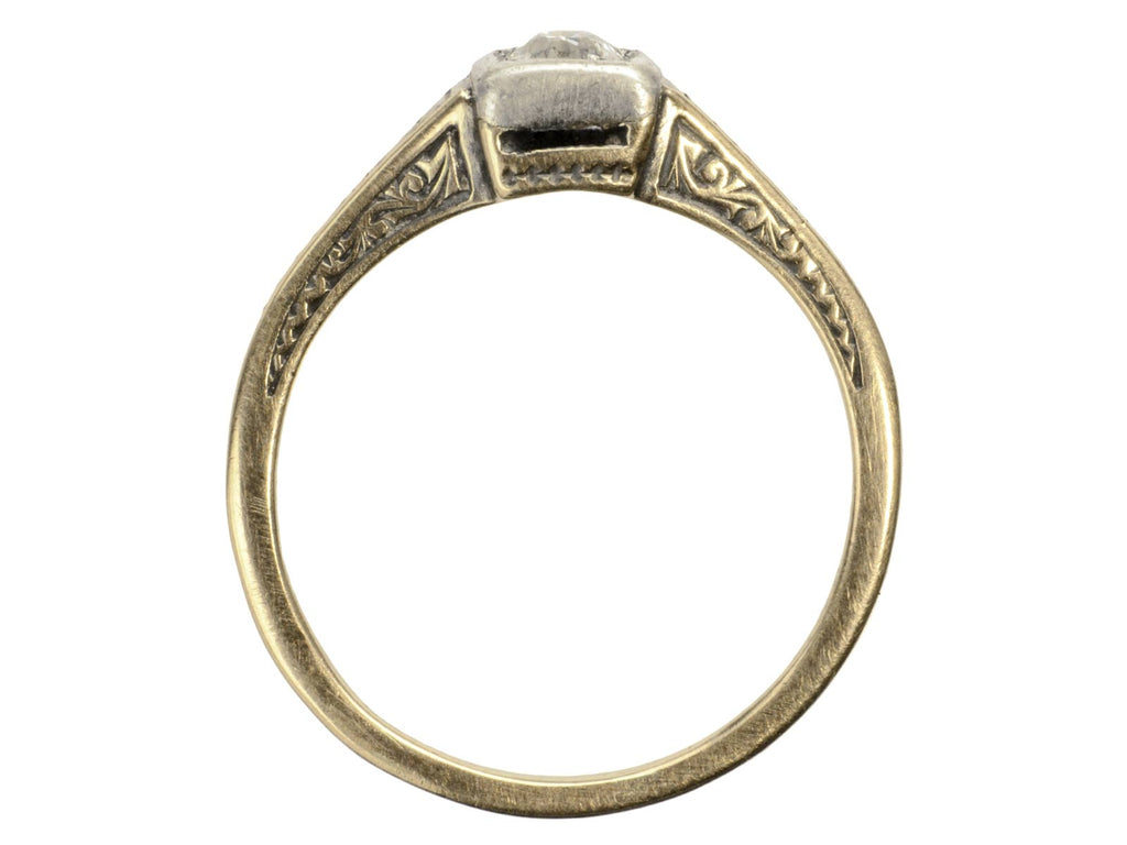 c1920 0.17ct Deco Ring (profile view on white background)