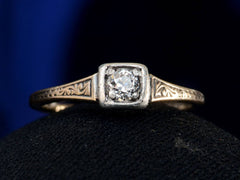 c1920 0.17ct Deco Ring (top view)