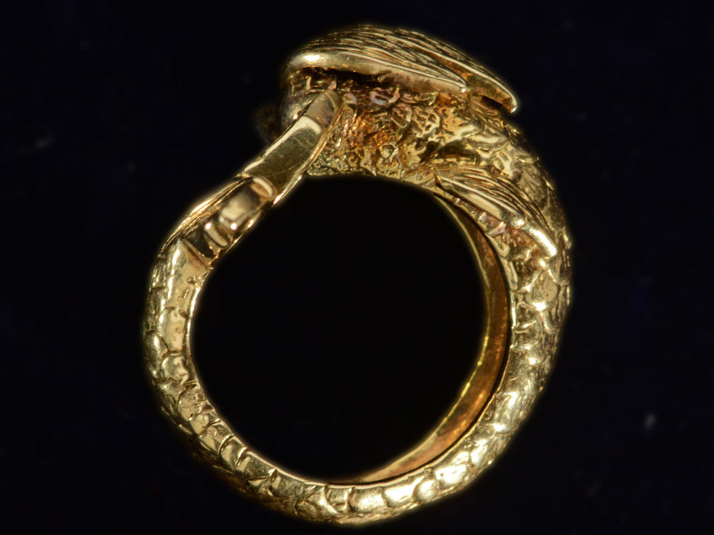c1960 Mythical Dolphin Ring (backside view)