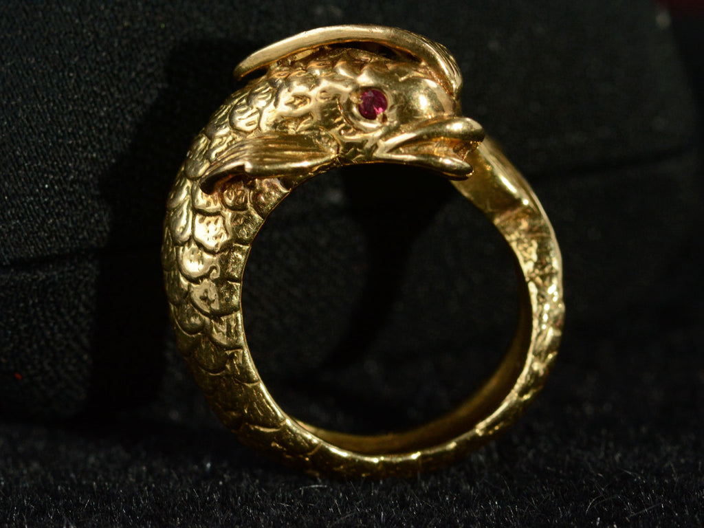 c1960 Mythical Dolphin Ring (profile view)