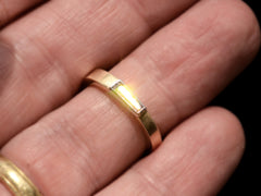 thumbnail of EB 0.19ct Tapered Diamond Baguette Ring in Yellow Gold and Platinum (on finger for scale)
