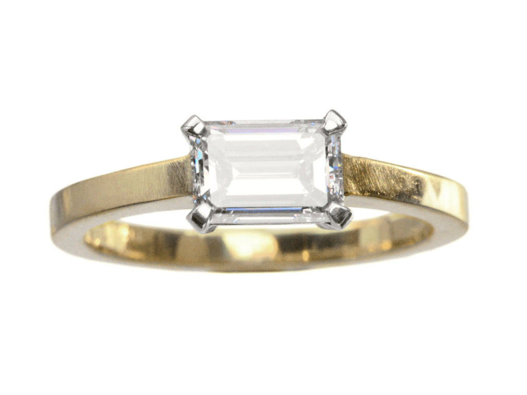 EB 0.90ct Emerald Cut Ring (on white background)