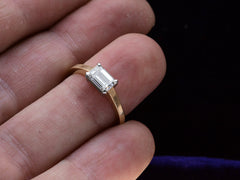 EB 0.90ct Emerald Cut Ring (on finger for scale)