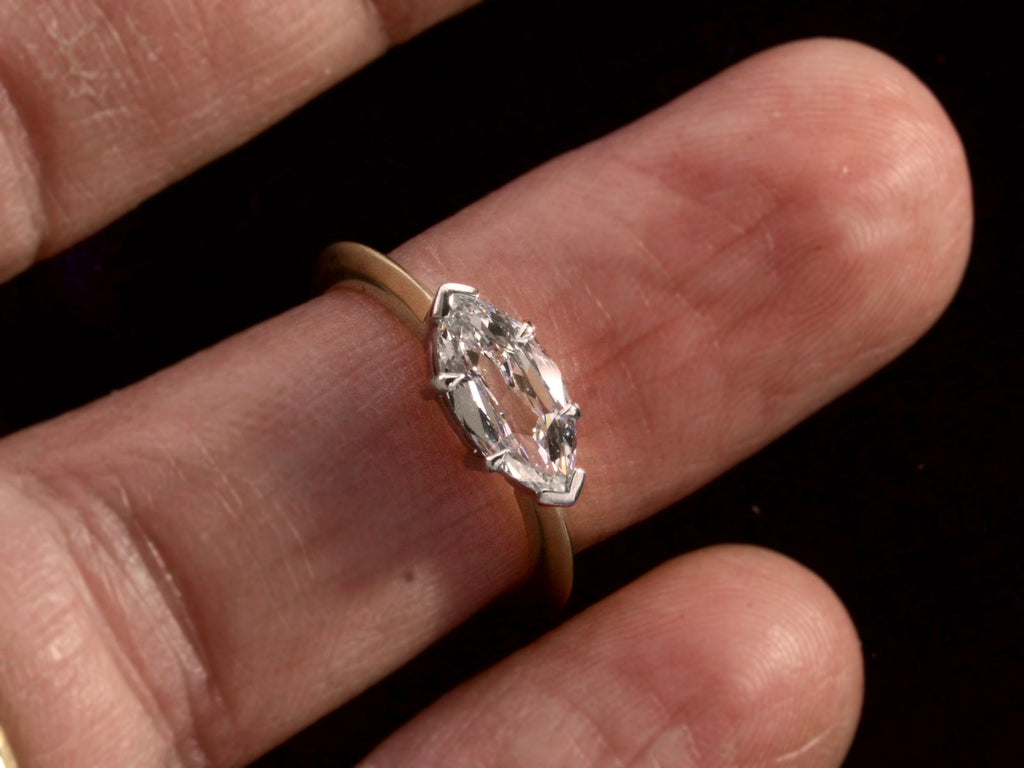 EB 1.03ct Marquise Ring (on finger for scale)