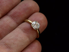 EB 1.17ct Old Mine Ring (on finger for scale)