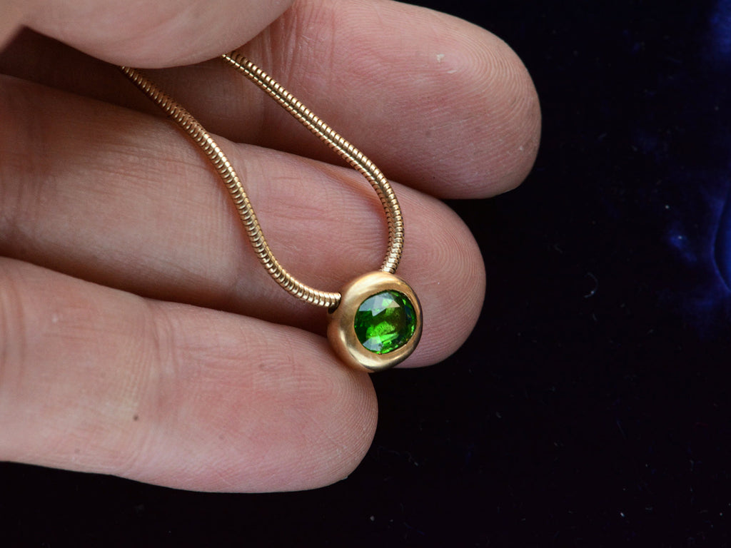 EB Demantoid Necklace (on hand for scale)