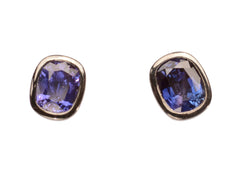 thumbnail of EB Purplish Sapphire Studs in Blackened Gold (on white background)