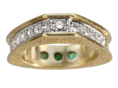 thumbnail of c1970 Emerald & Diamond Ring in Yellow and White Gold (shown on white background)