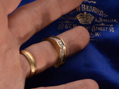 thumbnail of c1970 Emerald & Diamond Ring in Yellow and White Gold (shown on finger for scale)