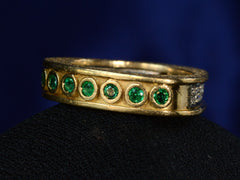thumbnail of Reverse view of c1970 Emerald & Diamond Ring in Yellow and White Gold (detailing emerald side)