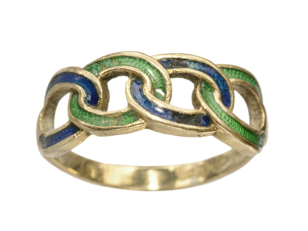 c1970 Enamel Chain Ring (on white background)