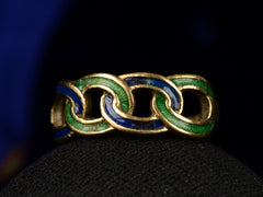 c1970 Enamel Chain Ring (on dark background)