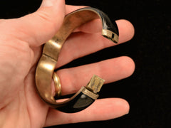 thumbnail of c1890 Wheatsheaf Black Enamel Bracelet (showing clasp)