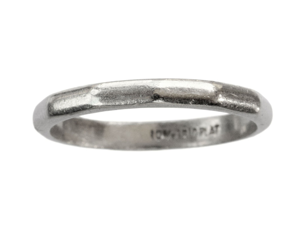 c1940 Faceted Platinum Band (on white background)