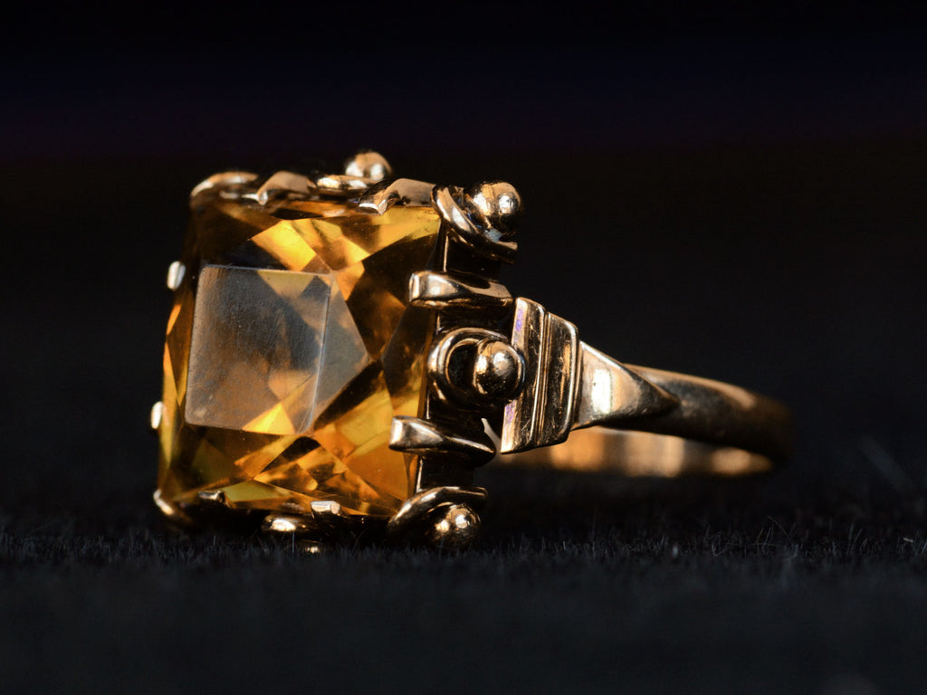 1930 Finnish Citrine Ring (side view)