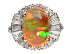 c1950 Mexican Fire Opal Ring (on white background)