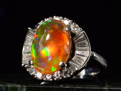 c1950 Mexican Fire Opal Ring (side view)