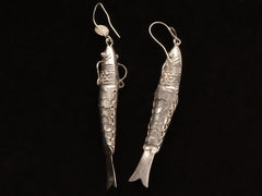 c1970 Articulated Fish Earrings (backside)