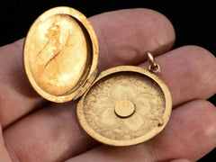 thumbnail of c1900 Floral Gold Locket (shown open)