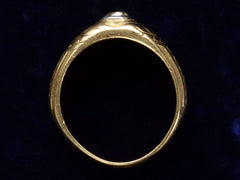 thumbnail of Side profile of c1920 French Art Deco Diamond Ring in Yellow Gold (shown on dark background)