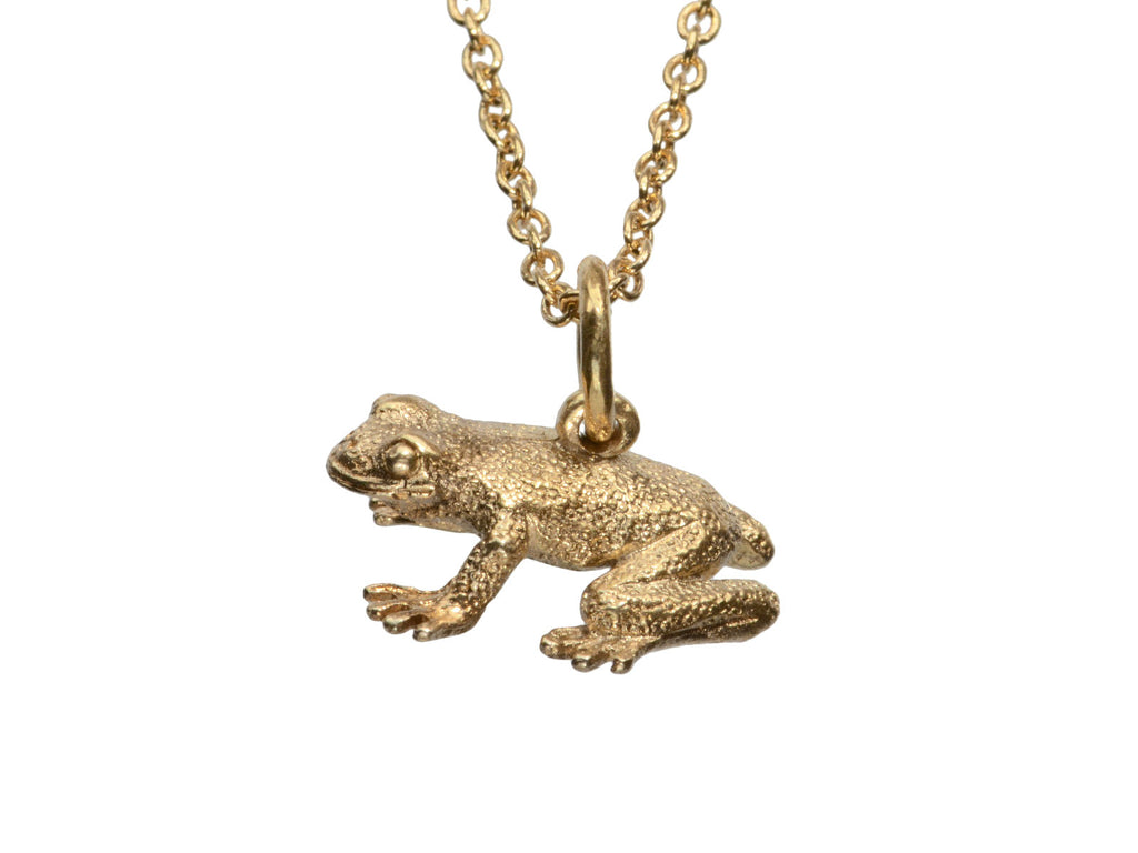 c1970 Gold Frog Pendant (on white background)