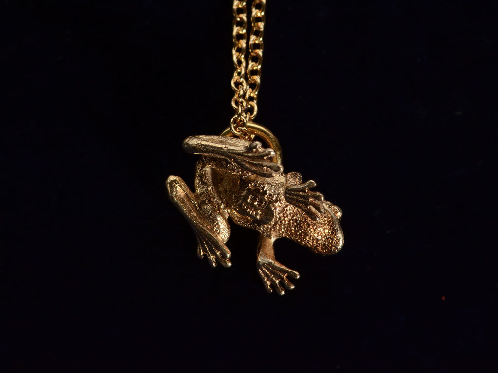 c1970 Gold Frog Pendant (backside)