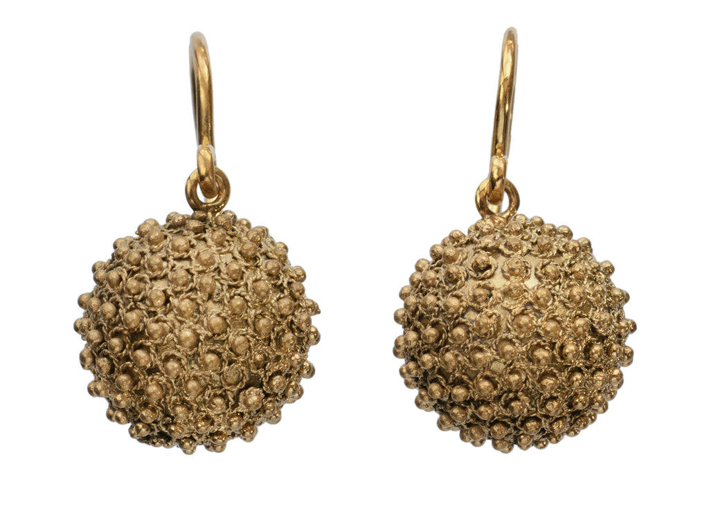 c1880 Gold Granulation Earrings (on white background)