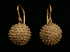 thumbnail of c1880 Gold Granulation Earrings (on black background)
