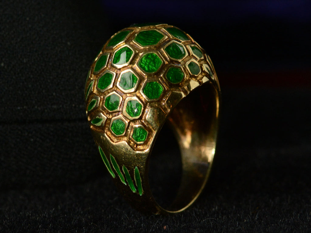 c1970 Domed Enamel Ring (side profile view)